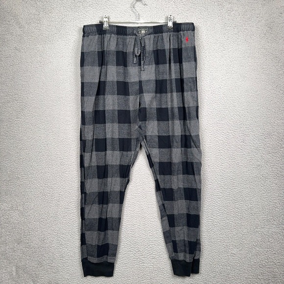 Polo by Ralph Lauren Other - Polo Ralph Lauren‎ Pajama Pants Mens XL Black Gray Buffalo Plaid Flannel Cotton